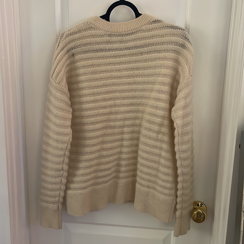 Theory Ribbed Cream Cashmere sweater L - Picture 4 of 4